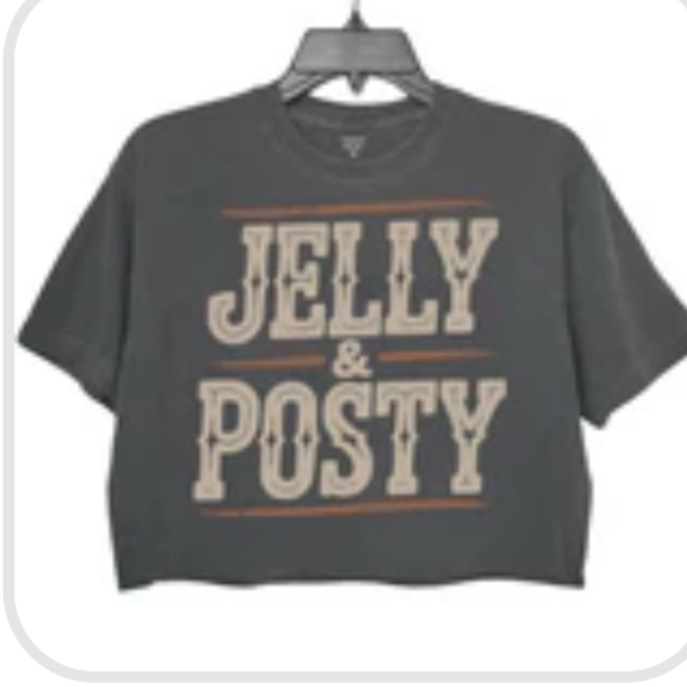 Gray Jelly & Posty Crop Top